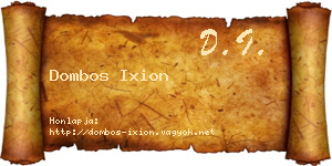 Dombos Ixion névjegykártya